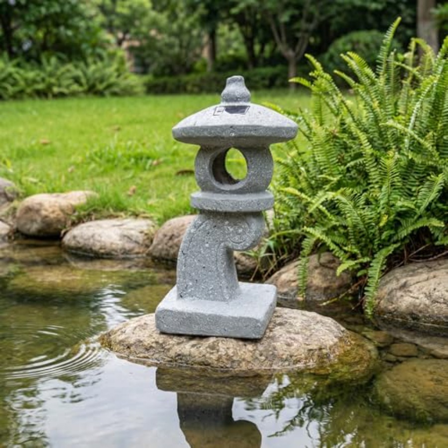 Outdoor Lighting Japan - 14'' High Asian Solar-Powered Zen Pagoda