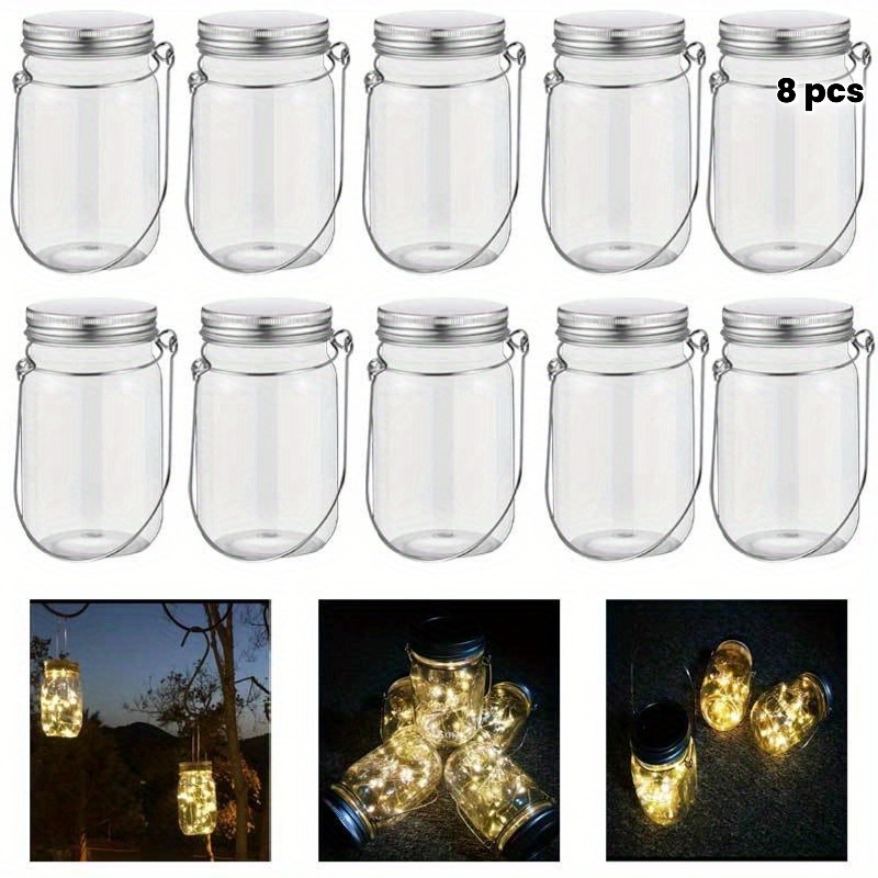 Outdoor Lighting Kits - 8pcs Plastic Mason Jar Set with