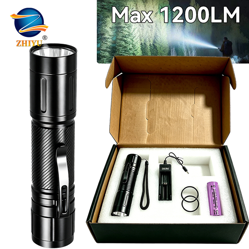 Outdoor Lighting Battery Powered - 1200LM Fixed Focus LED Flashlight Powerful