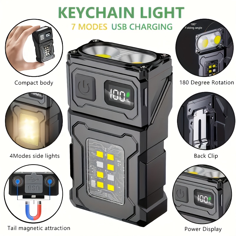 Outdoor Lighting Fixtures - Mini Rechargeable LED Pocket Flashlight Portable