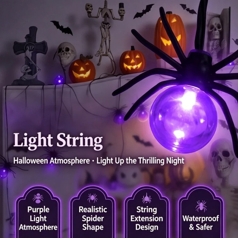 Outdoor Lighting Battery Powered - Battery Powered Spider LED String Lights,
