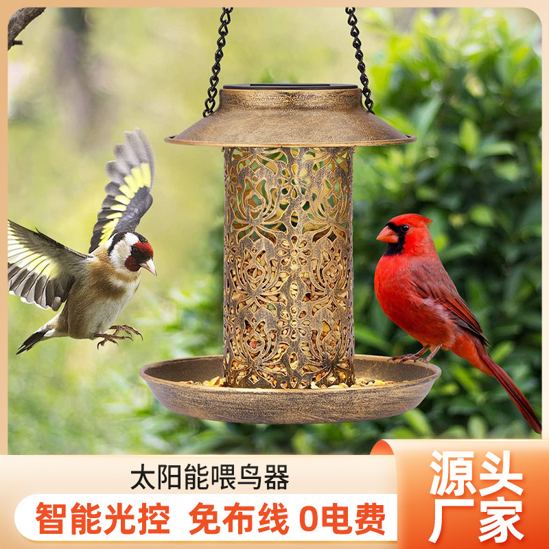 Outdoor Lighting Backyard Ideas - Solar Bird Feeder Metal Outdoors Hanging
