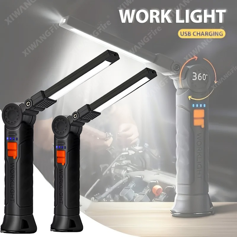 Outdoor Lighting Fixtures - Rechargeable LED Flashlight Work Light with