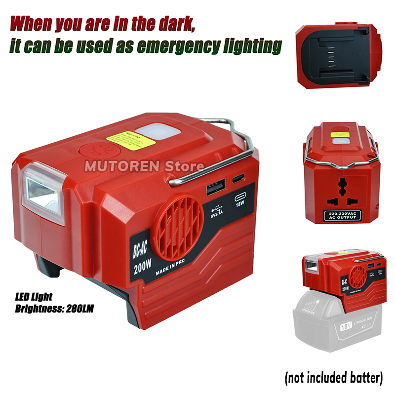 Outdoor Lighting Battery Powered - 200W Portable Power Inverter 120V/220V Outdoor