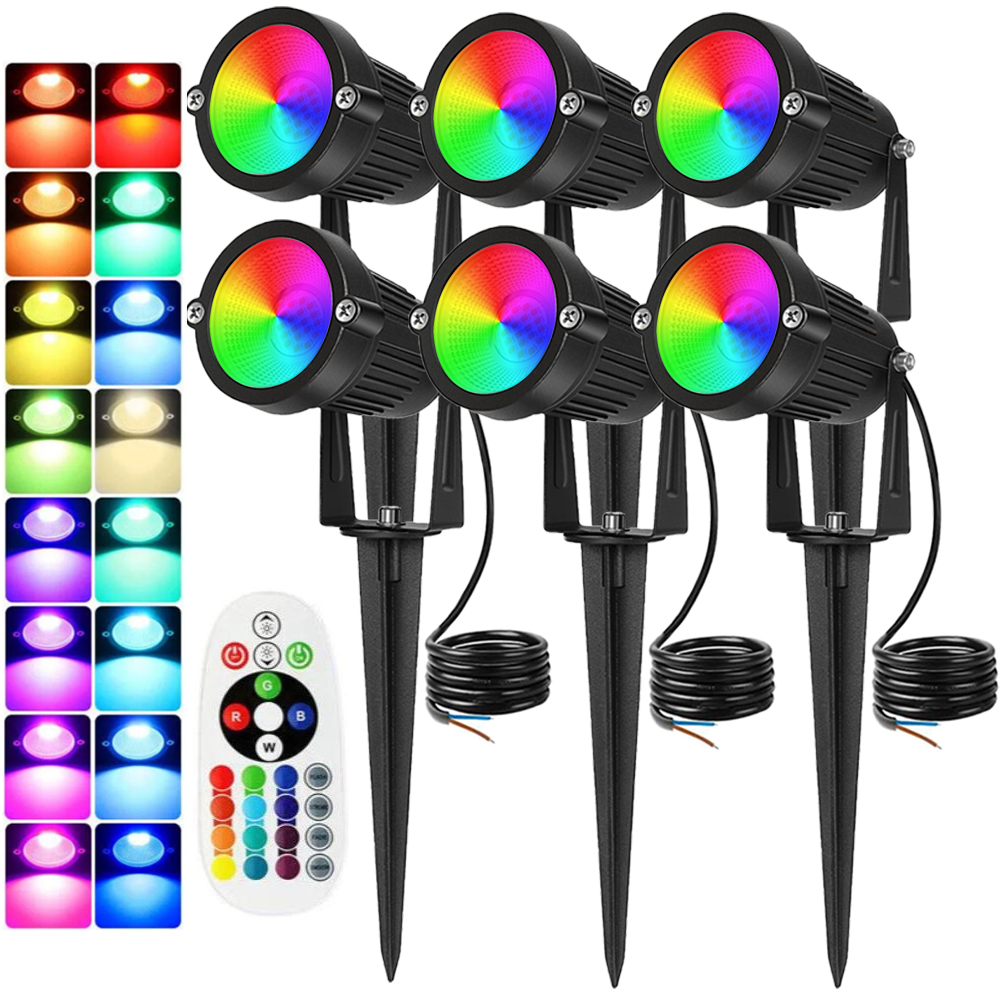 Outdoor Lighting For Garden - RGBW Landscape Lighting 10W with Remote