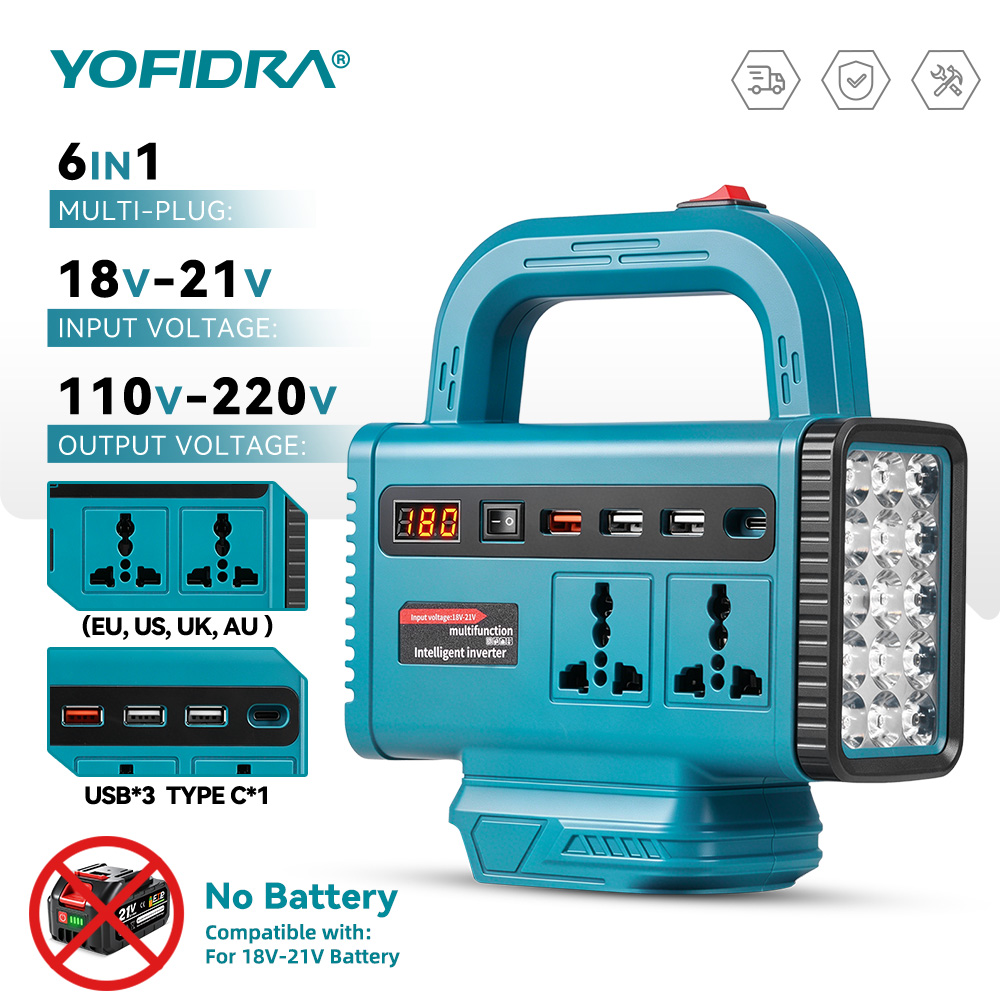 Outdoor Lighting Battery Powered - YOFIDRA 220V Portable Power Inverter Outdoor