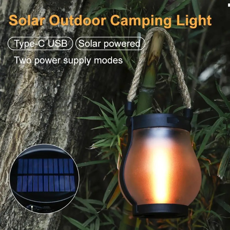 Solar Flame Lamp USB Rechargea - Solar Lantern Hanging review and price