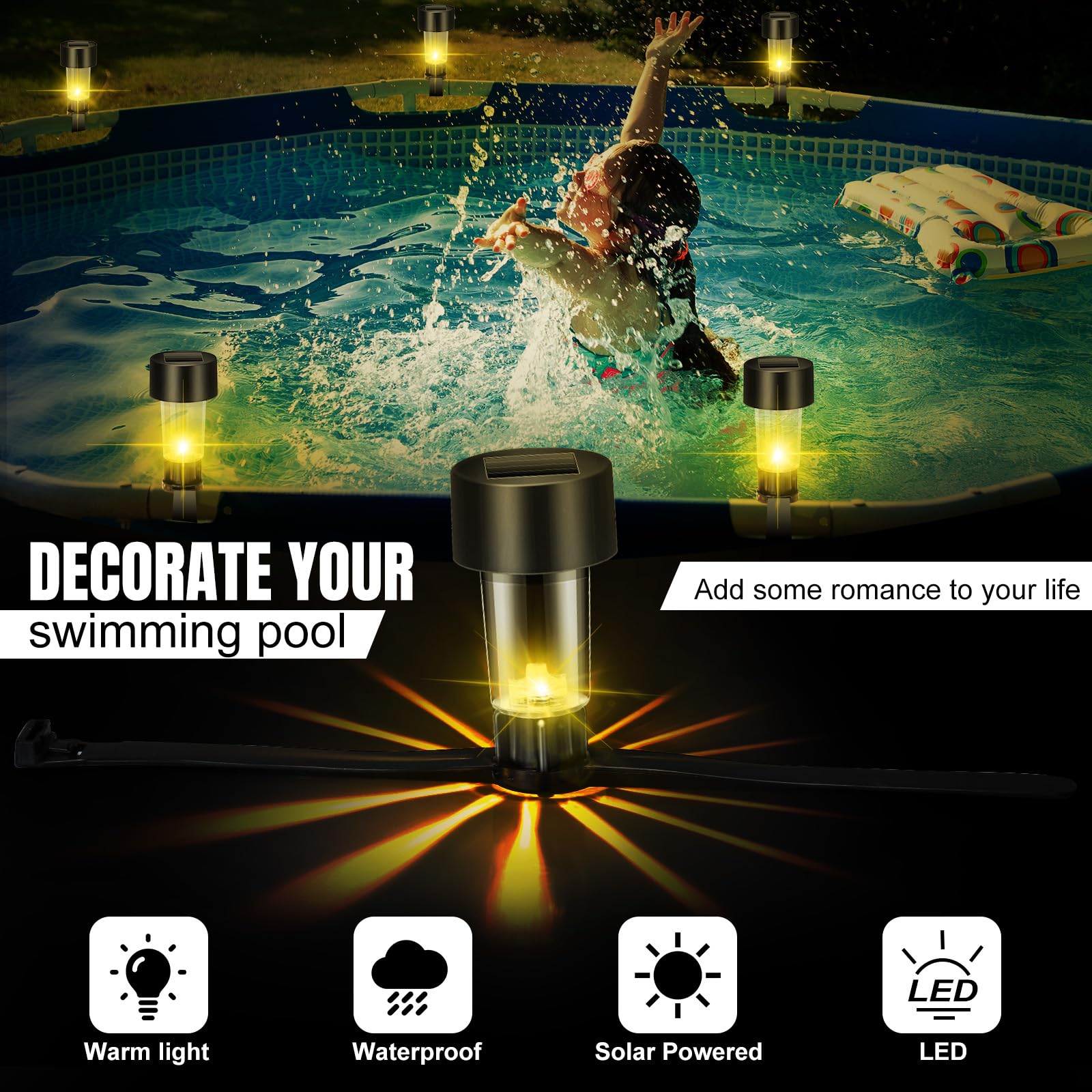6 Packages Solar Pool Light Fr - Pond Light Submersible review and price