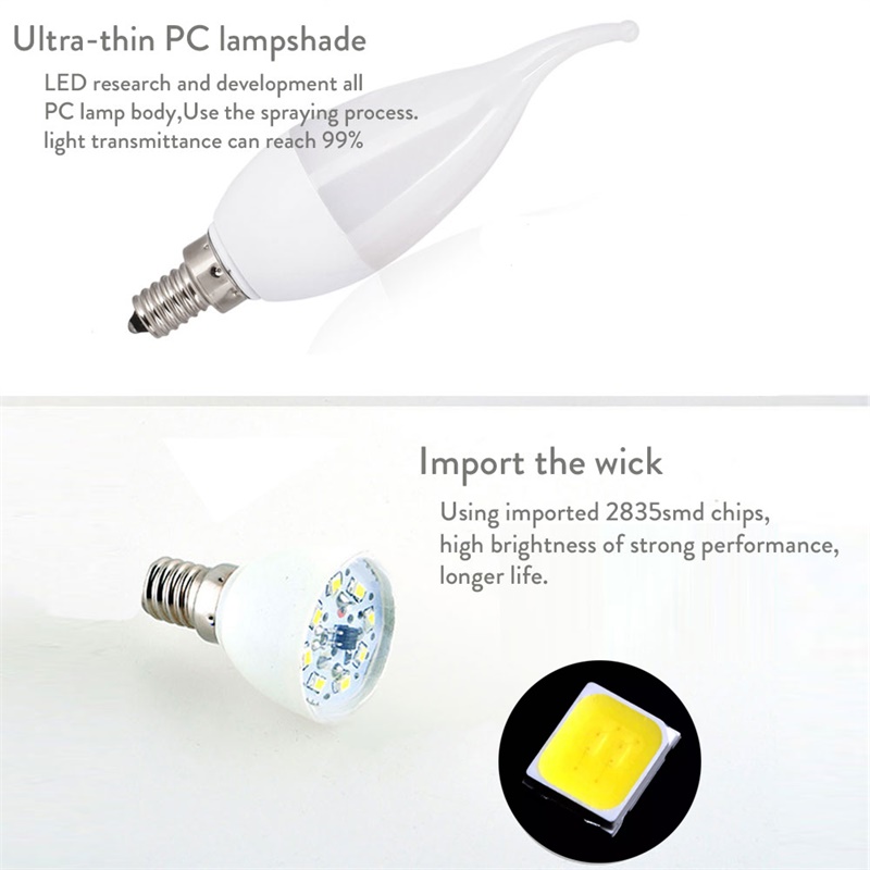 3W LED Flame Bulb E14 White Li - Outdoor Lighting Under Eaves review and price