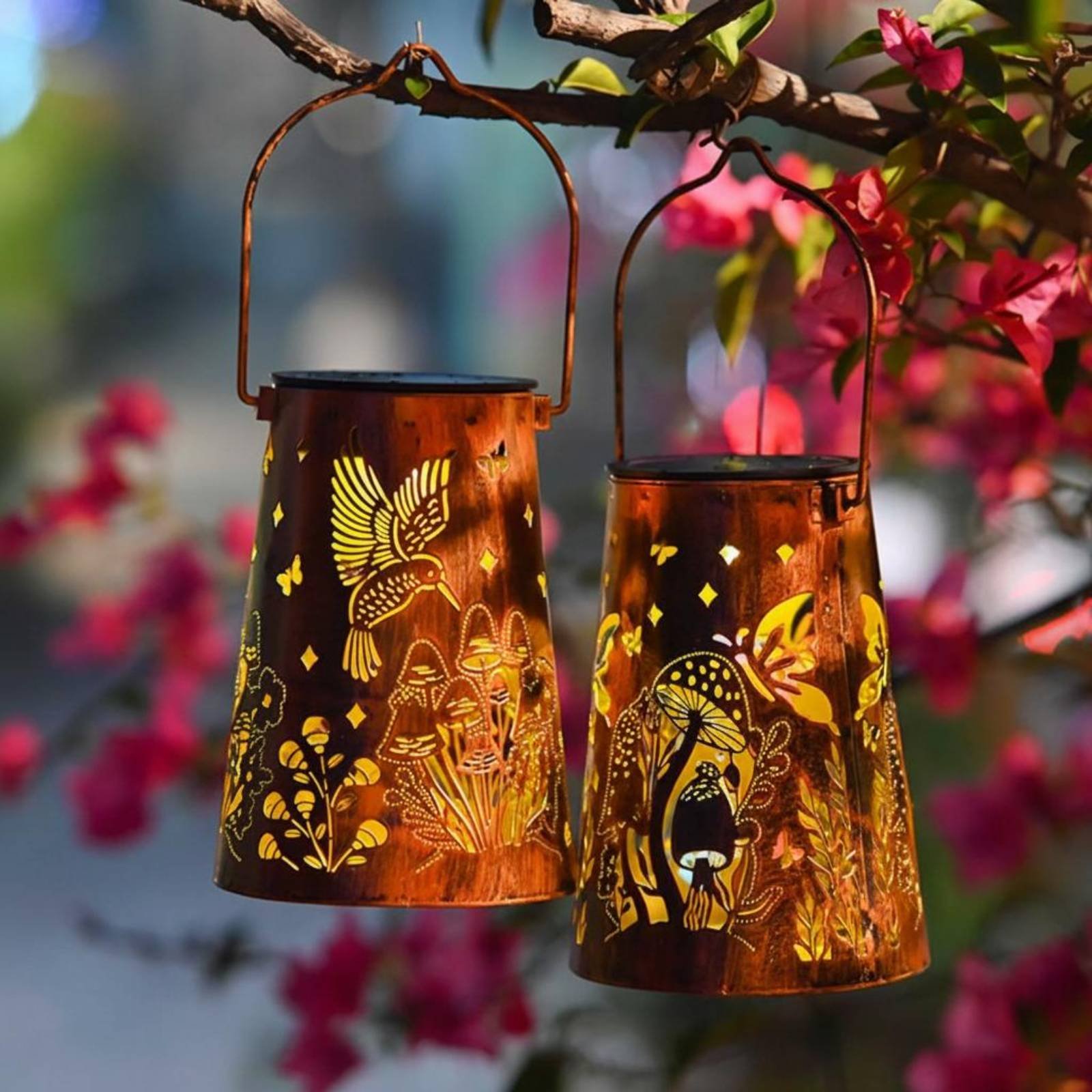 Floral Garden Lantern Pattern  - Outdoor Lighting Battery Powered review and price