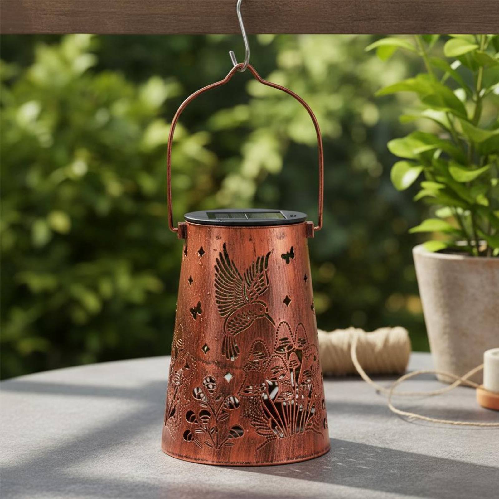 Floral Garden Lantern Pattern  - Outdoor Lighting Battery Powered review and price