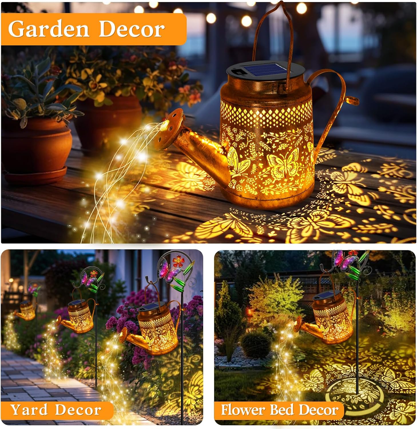 2 Pack Big Solar Butterfly Wat - Solar Lantern Hanging review and price