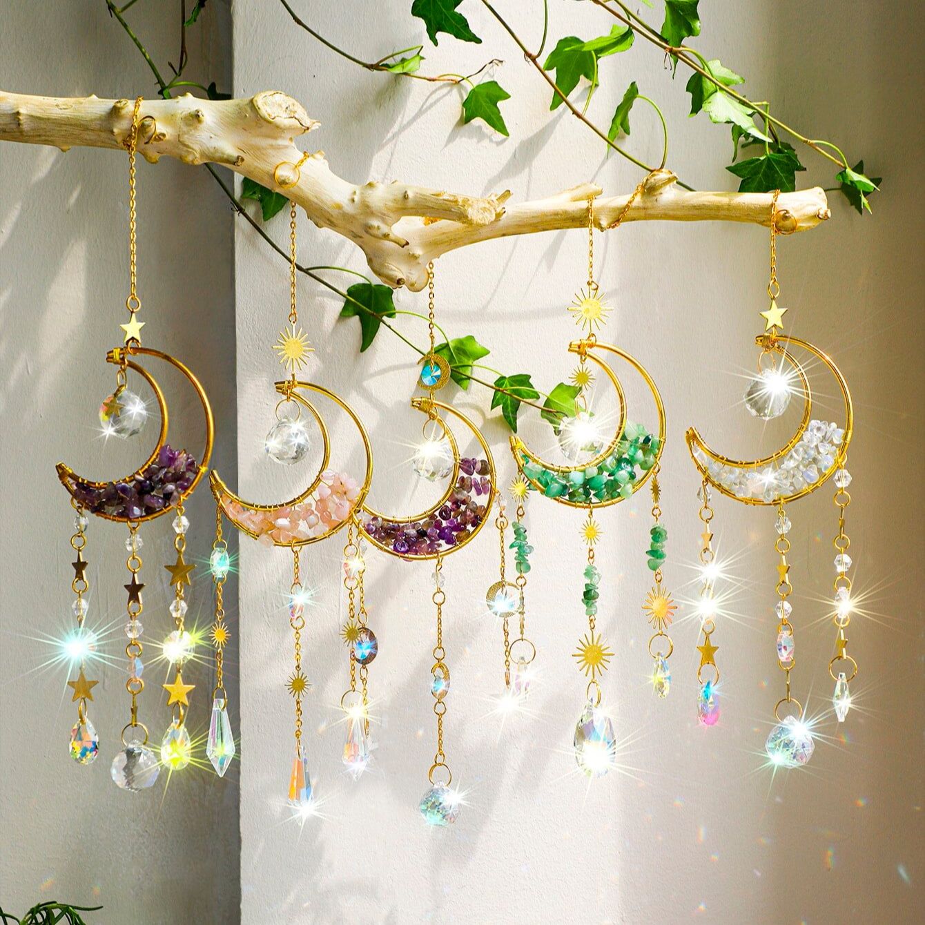 Crystal  Suncatcher Moon Ameth - Xmas Outdoor Lighting Decorations review and price