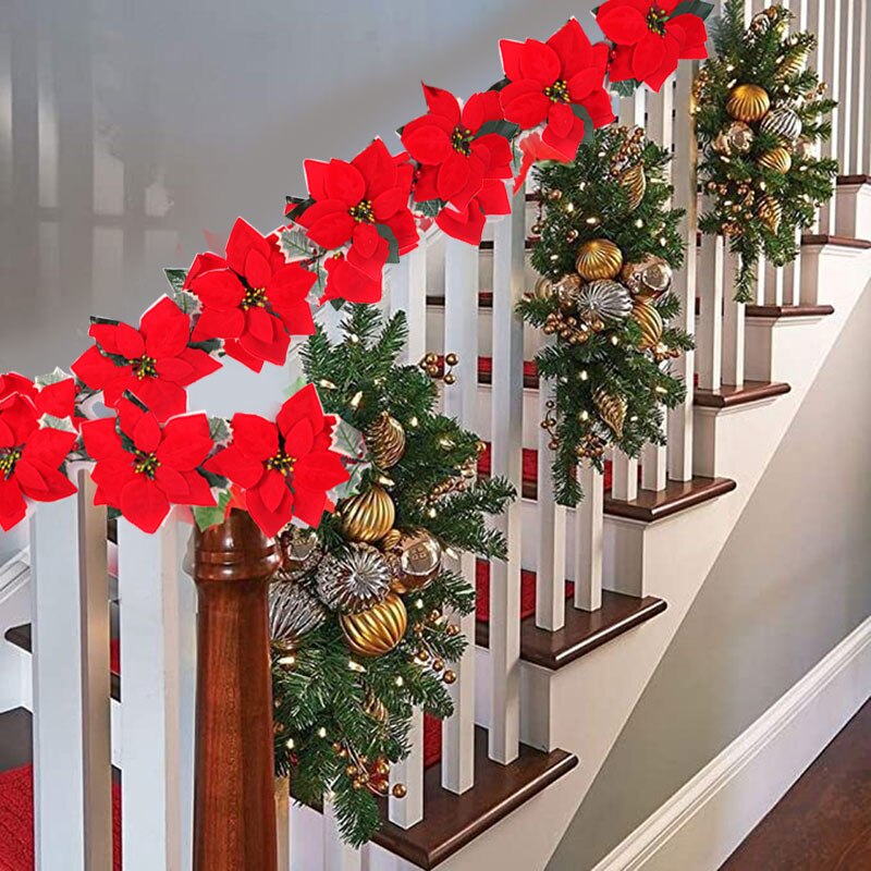 2/3m Christmas Poinsettia Flow - Xmas Outdoor Lighting Decorations review and price