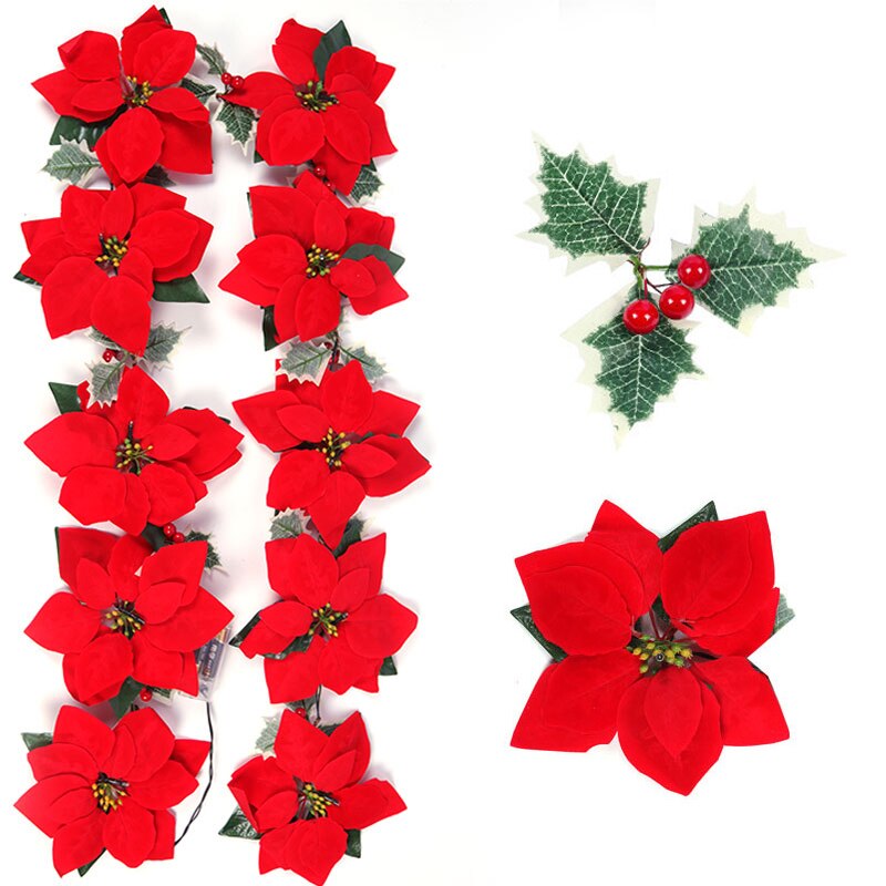 2/3m Christmas Poinsettia Flow - Xmas Outdoor Lighting Decorations review and price