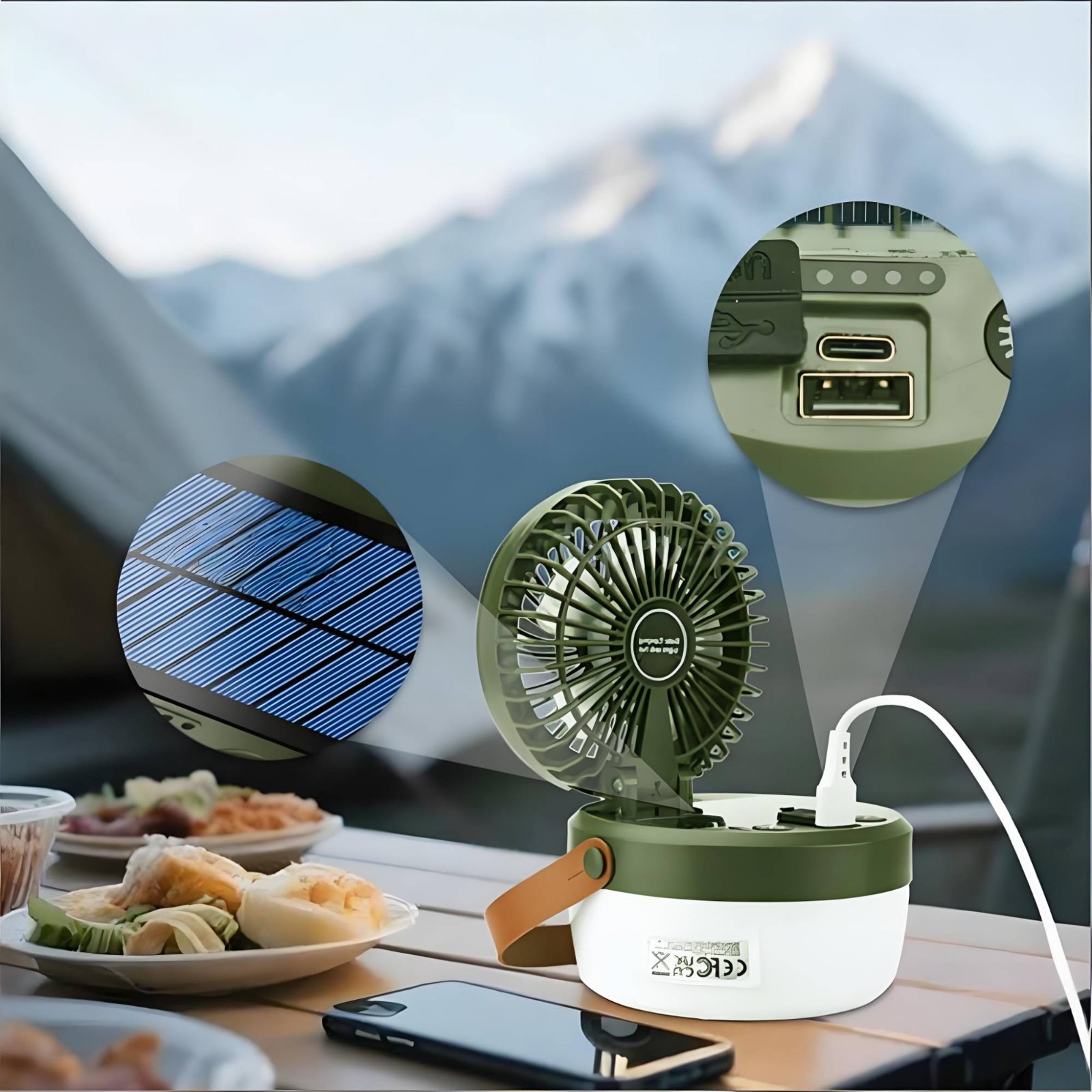 Solar Camping Fan Lantern Fold - Solar Lantern Hanging review and price