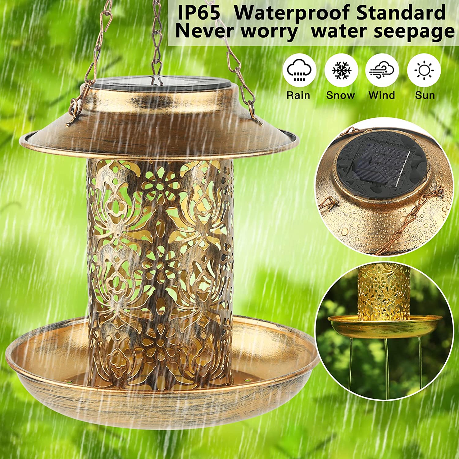 Solar Bird Feeder Metal Outdoo - Outdoor Lighting Backyard Ideas review and price