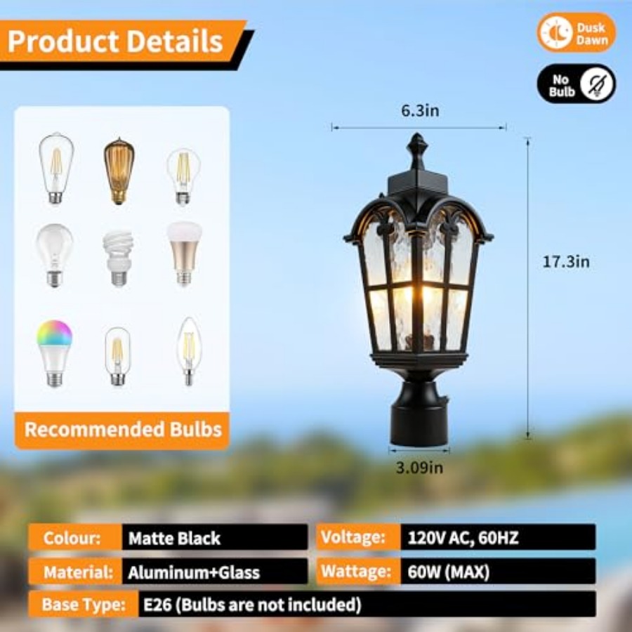 Sensor Outdoor Post Lights Wat - Outdoor Lighting Fixtures review and price