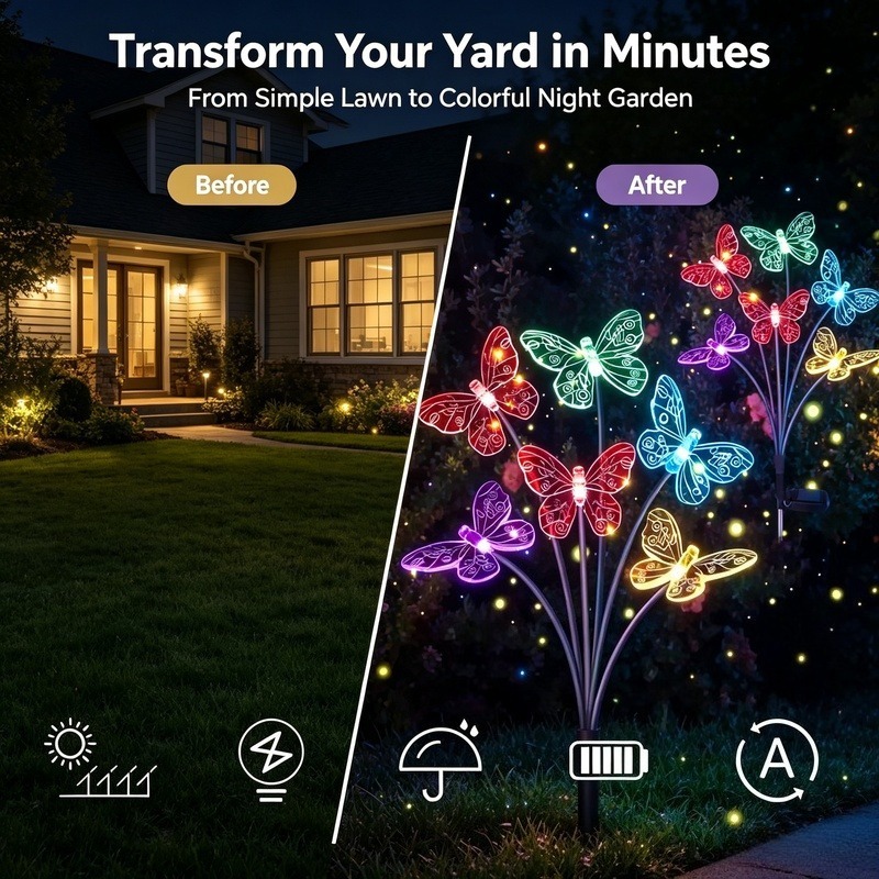 Solar Powered Butterfly Lights - Outdoor Lighting Battery Powered review and price