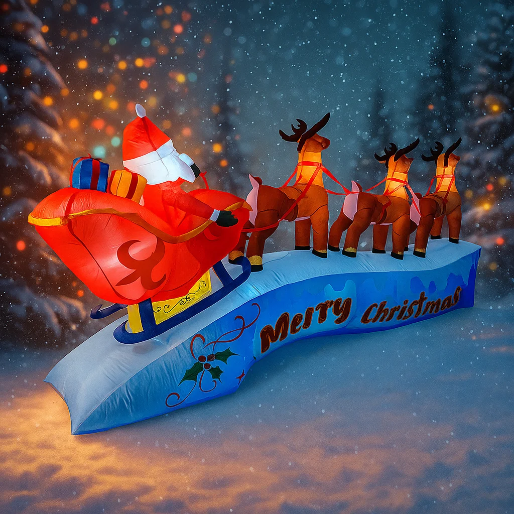 11.8FT Santa Claus Reindeer Sl - Xmas Outdoor Lighting Decorations review and price