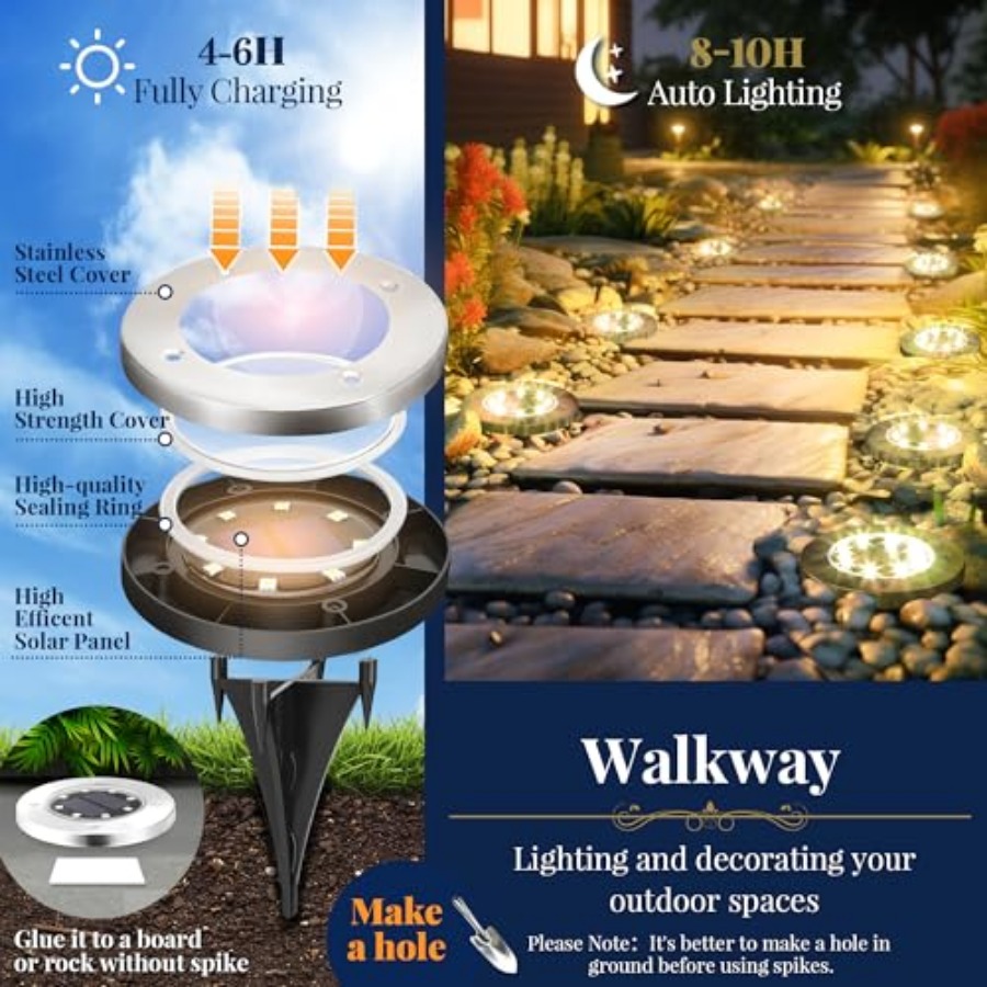 Solar Ground Lights Solar Ligh - Outdoor Lighting For Garden review and price